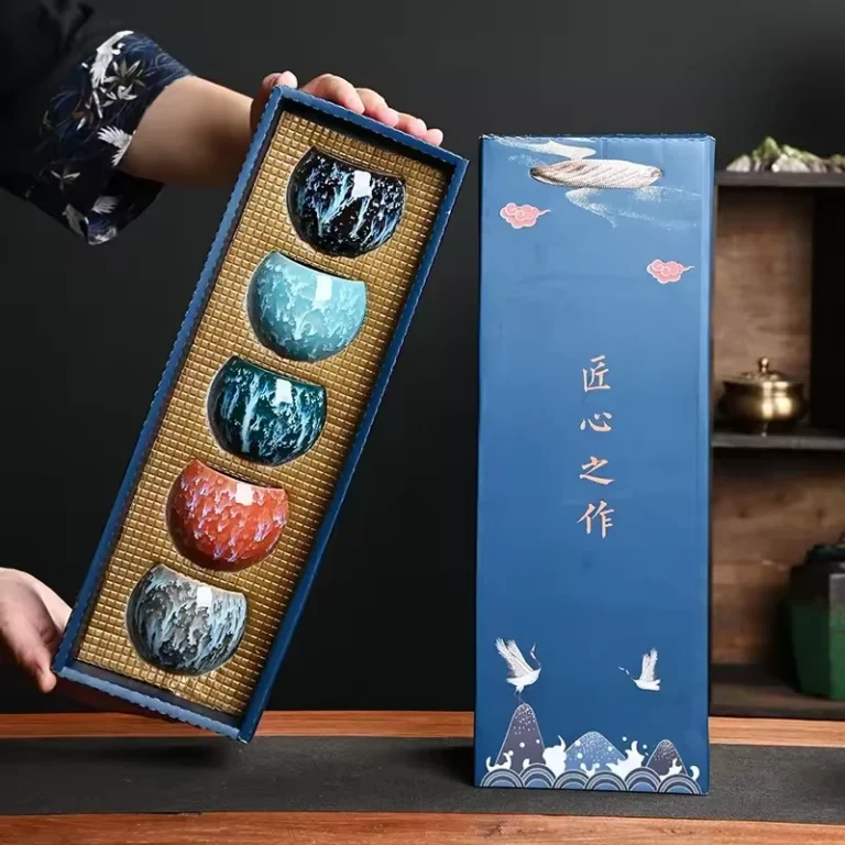 Coffret 5 tasses céramique japonaise Seiryū